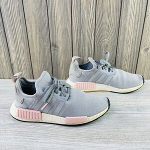 Adidas NMD R1 Boost Womens 8 Gray Pink Running Shoes Low Athletic Gym BY3058